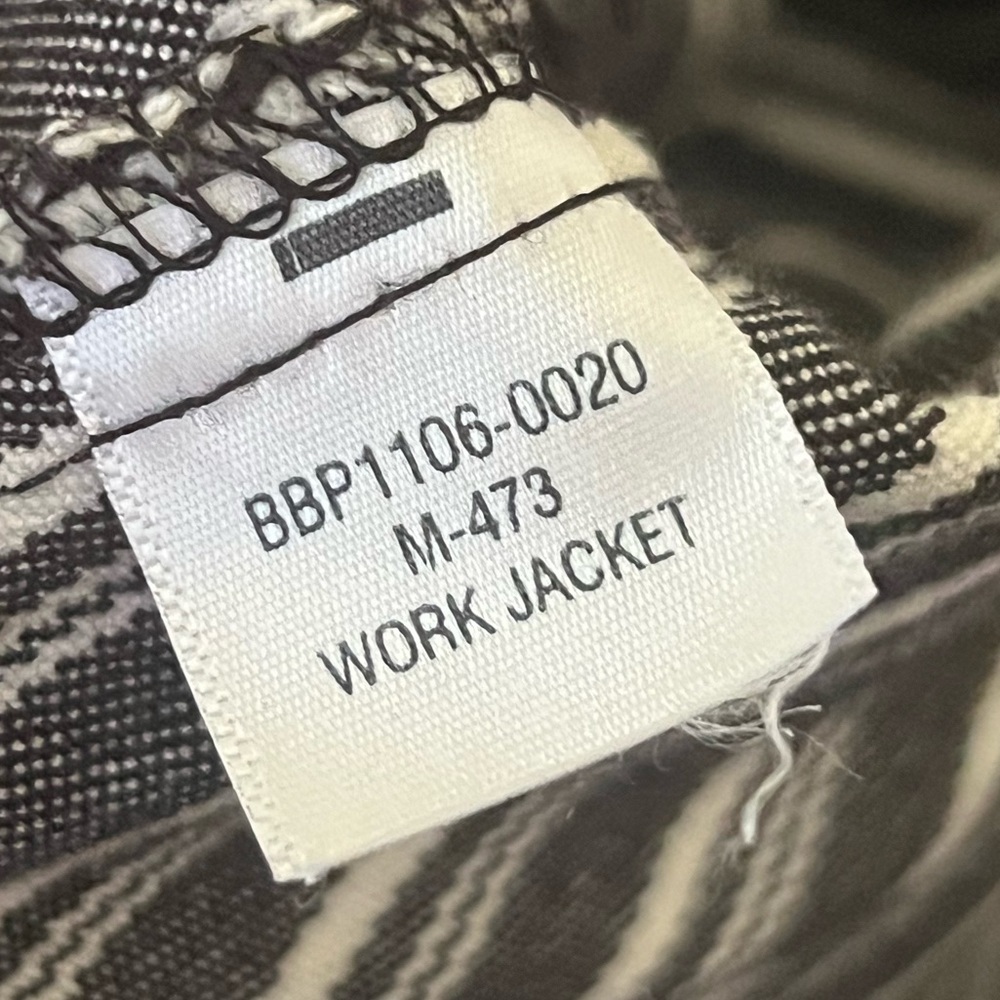 Big Bud Press Black White Striped Work Jacket Unisex S - Picture 10 of 11
